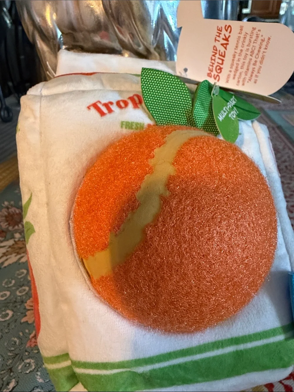 🆕 BARK Fresh Squeaked Tropics OJ Multi-Part Dog Toy